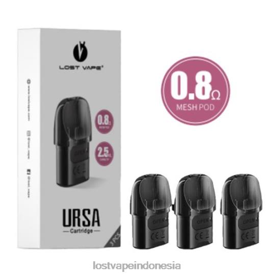 Lost Vape URSA pod pengganti | 2,5ml (3 bungkus) hitam 0,8ohm - lostvape Indonesia headquarter RL2PV123